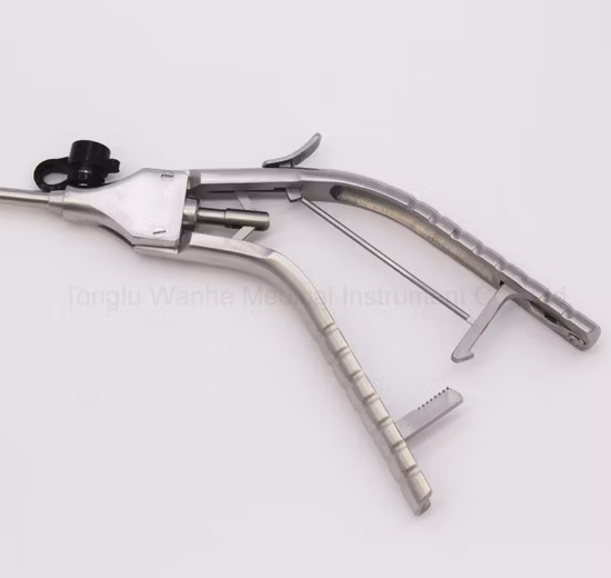 Porte-aiguille laparoscopique avec poignée de type pistolet à cliquet